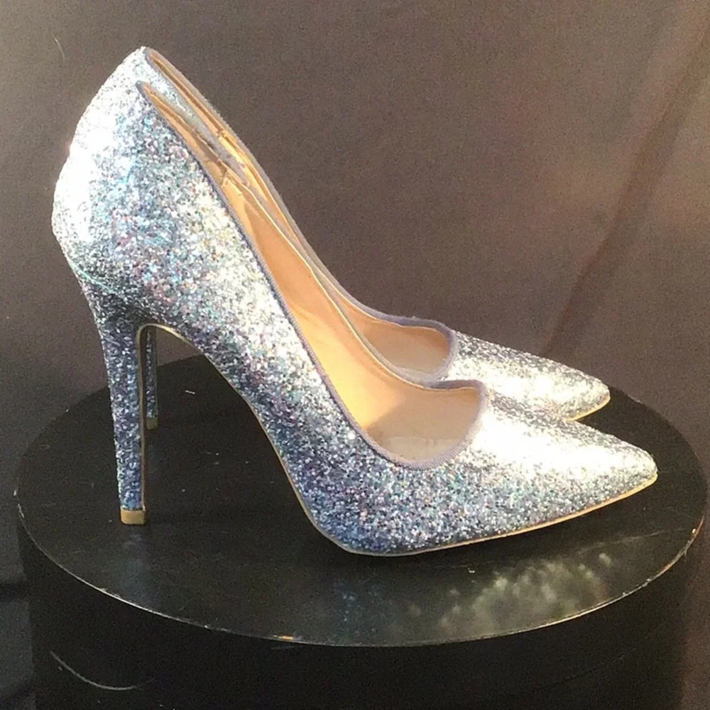Quips Silver Glitter heels size 7 - Picture 3 of 8
